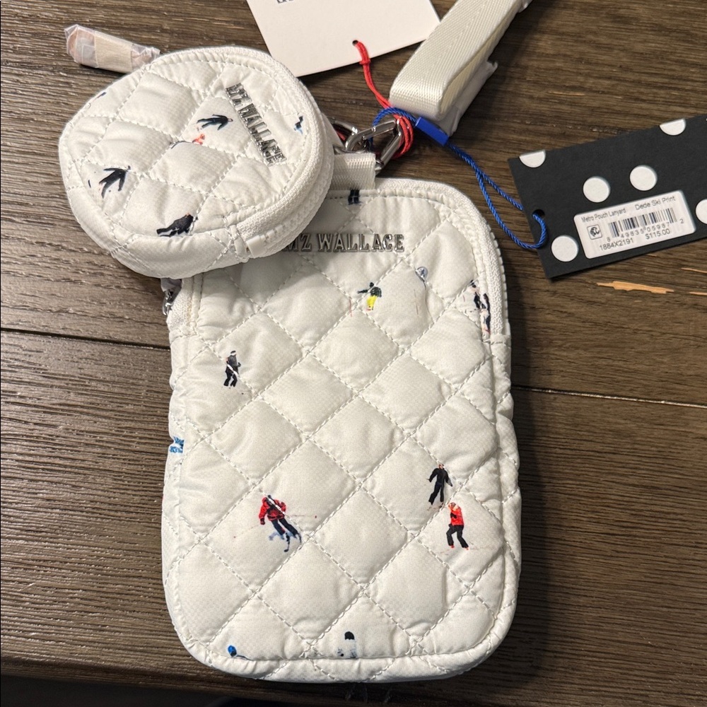 MZ Wallace White Quilted Bag with Ski Motif